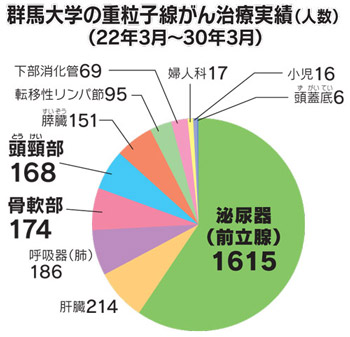 群大重粒子線治療実績グラフ画像