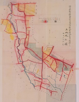 群馬県新田郡木崎町大字木崎宿耕地整理地区及之ニ隣接スル土地現形図の画像