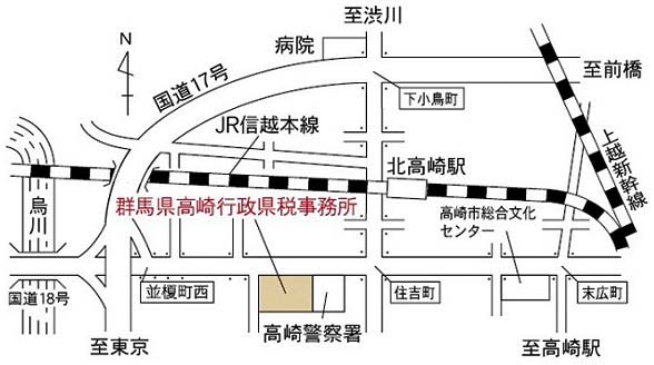 高崎行政県税事務所案内図の画像