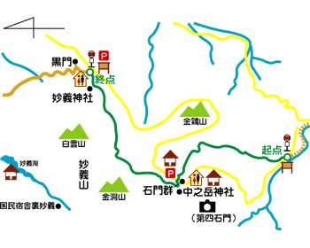 起点から終点の詳細地図画像