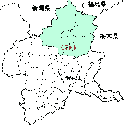 沼田土木事務所管内 位置図画像 沼田土木事務所管内 位置図画像