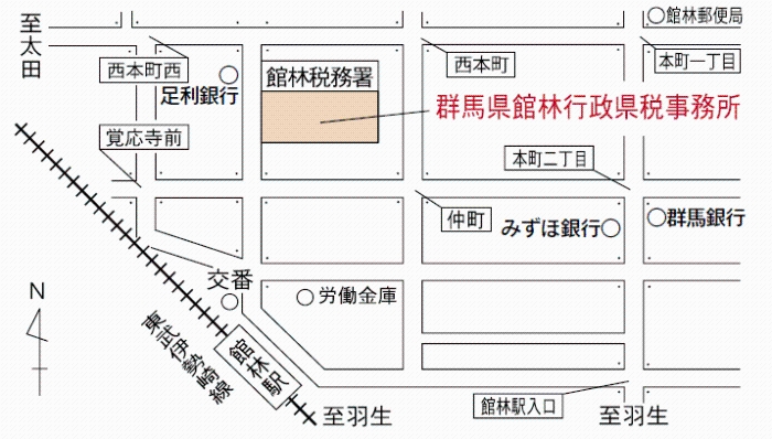 館林行政事務所の案内図画像