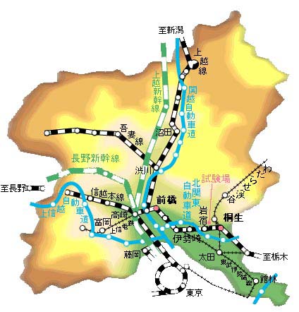 群馬県繊維工業試験場位置図のイメージ画像