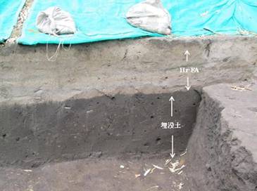 1号住居（鍛冶遺構）土層断面の画像