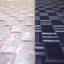 右：倉島さんか゛考案した隙間のない網代網　左：従来品