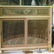 Rの組子をあしらった作品