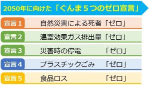 2050年に向けた「ぐんま5つのゼロ宣言」の画像