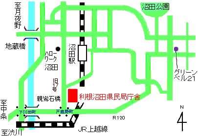 利根沼田環境森林事務所の案内図画像