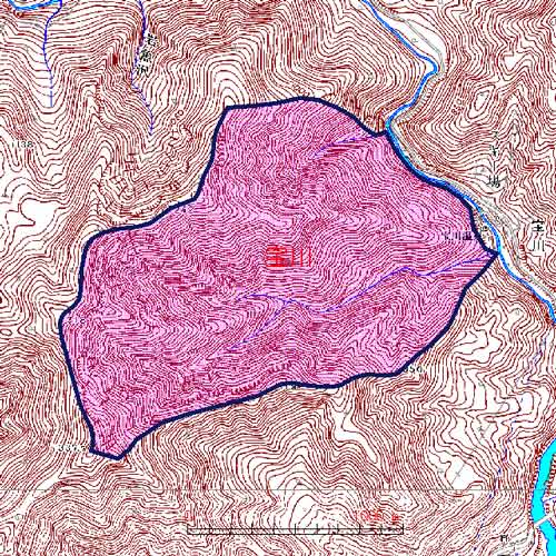 宝川位置図　宝川下流右岸を中心とした地域　みなかみ町