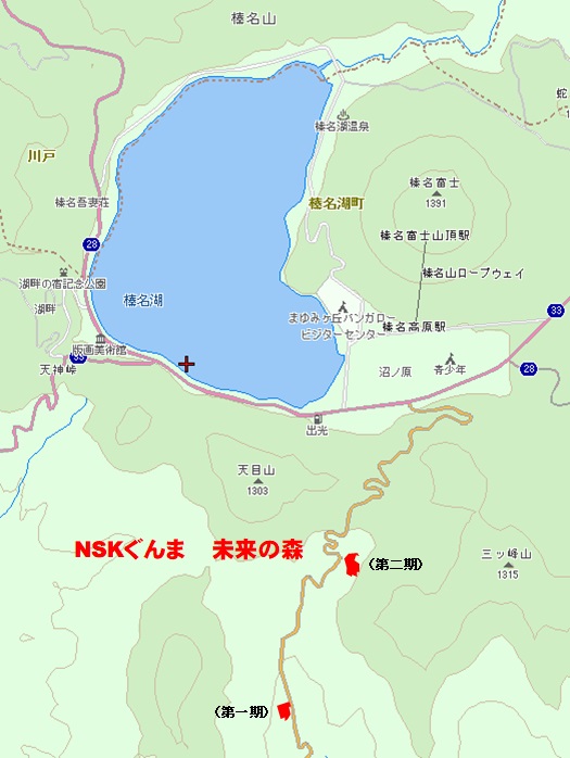 ＮＳＫぐんま　未来の森位置の地図画像