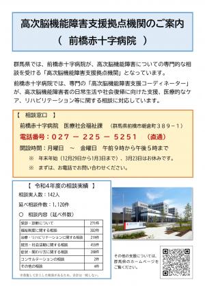 群馬県高次脳機能障害支援拠点機関の案内チラシ画像