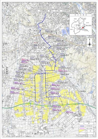 藪塚台地地区計画平面図の画像