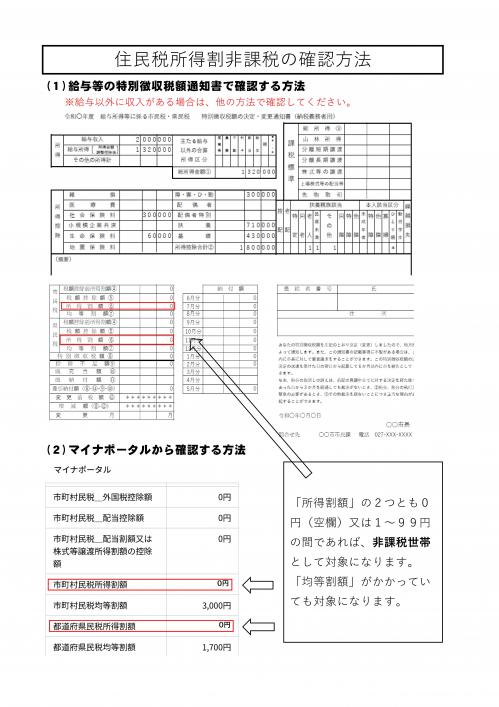 所得割非課税の画像