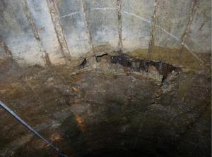 隧道天井部崩落の画像