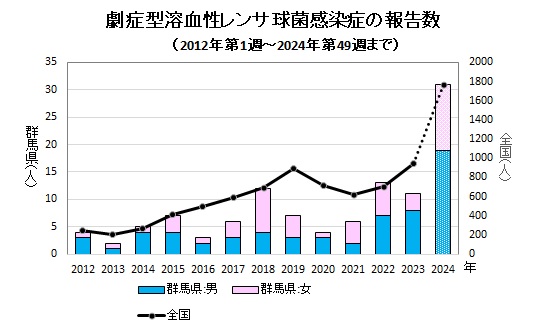 劇症型溶血性レンサ球菌感染グラフ　経年画像