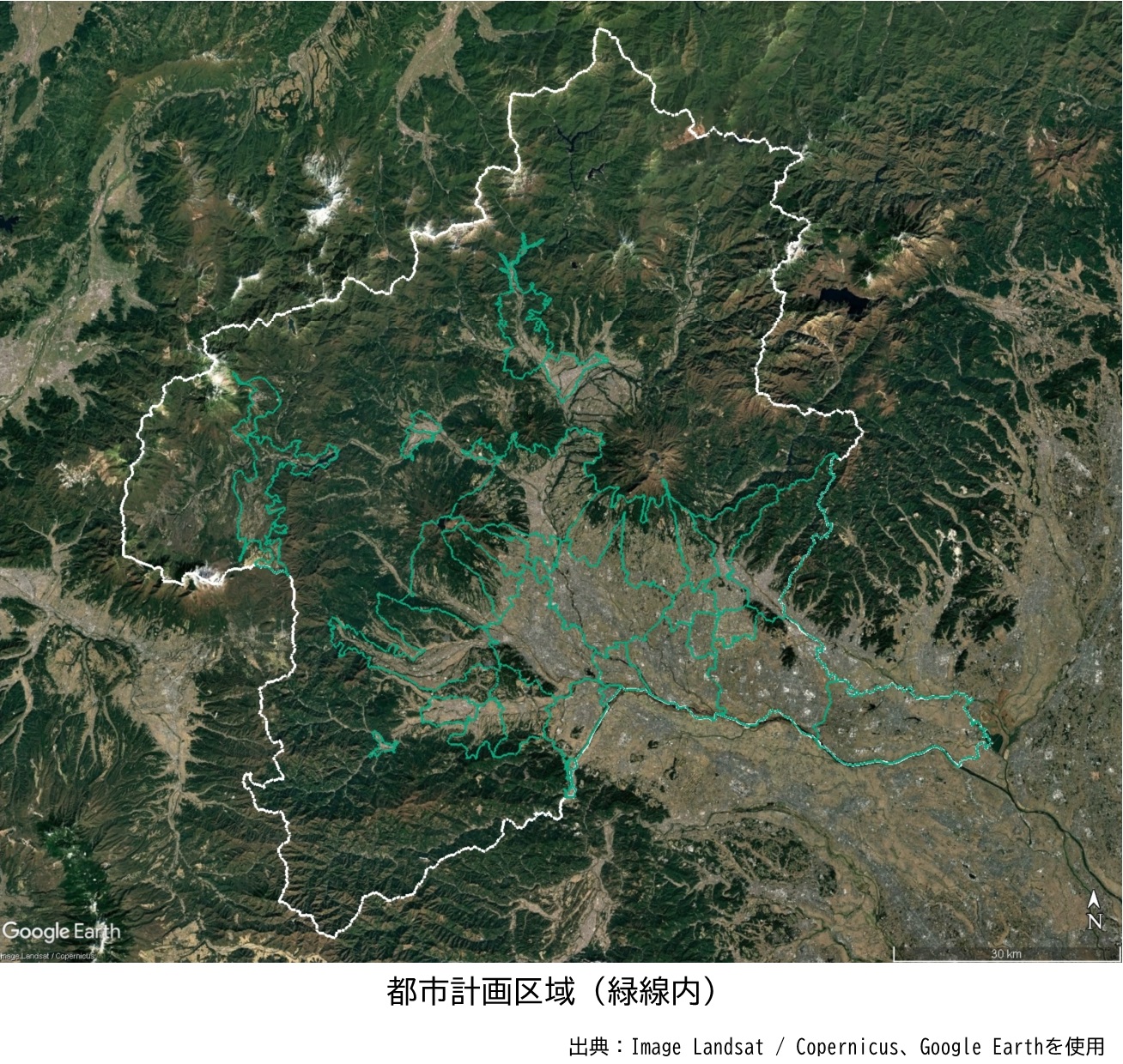 都市計画区域（緑線内）
