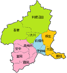 群馬県地図の画像