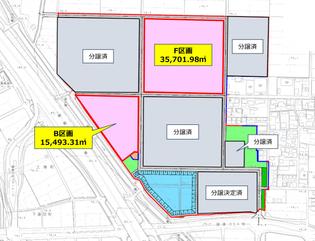 高崎玉村スマートＩＣ北地区工業団地　区画図イメージ画像