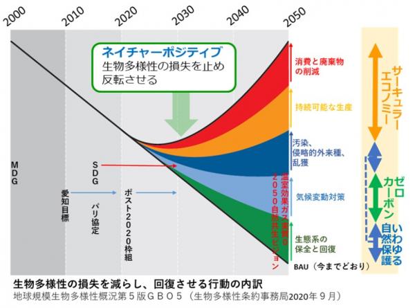 ネイチャーポジティブへの移行のイメージ画像