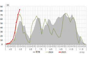 太田市での誘殺数を表したグラフの画像