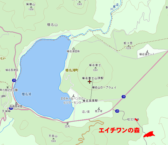 エイチワンの森　位置図画像