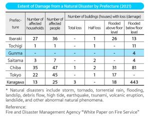 災害リスクの低さを表すデータ