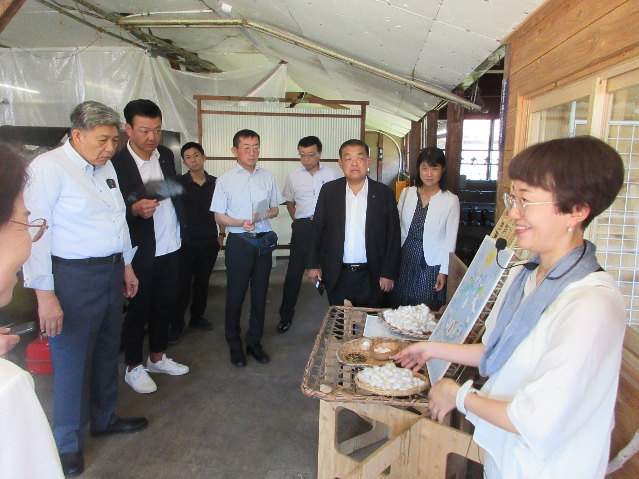 しけ絹の説明を受ける画像