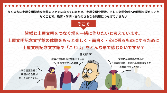 土屋文明が意見募集を促す画像