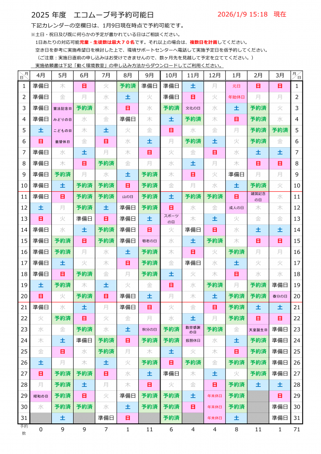 20260109エコムーブ号予約可能日