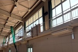 県立伊勢崎興陽高等学校第一体育館空調設備設置工事画像