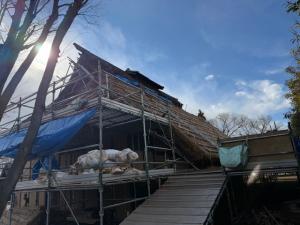 かやぶき民家屋根