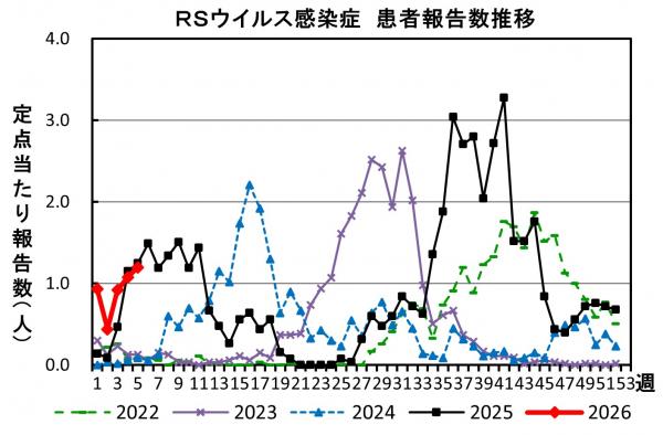 RSウイルス感染症　患者報告推移の画像