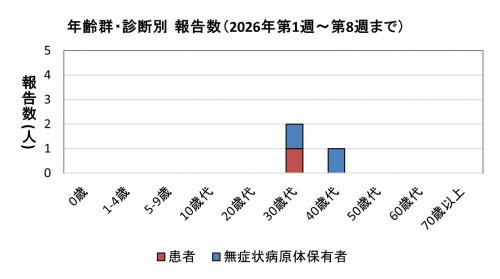 年齢群・診断別報告数(2021年)グラフ画像 腸管出血性大腸菌感染症 年齢群別 診断別報告数画像