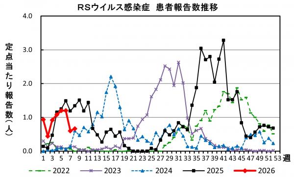 RSウイルス感染症 患者報告推移の画像