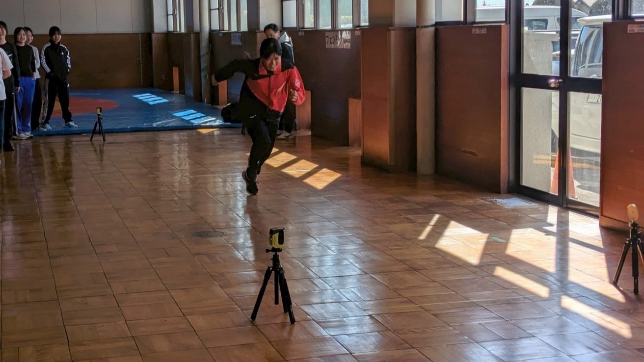 10メートルダッシュ測定の写真