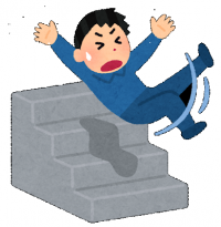 階段から転ぶ画像