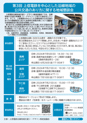 地域懇談会 募集チラシ(表面)画像