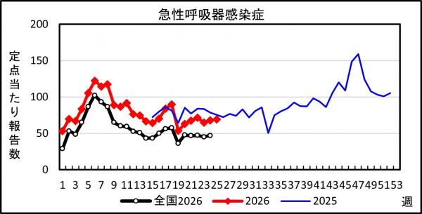 急性呼吸器感染症 患者報告推移の画像