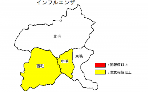 インフルエンザ：　発生状況の図