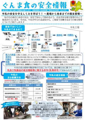 牛乳の安全を守るしくみを学ぼう！ ～農場から食卓までの衛生管理～